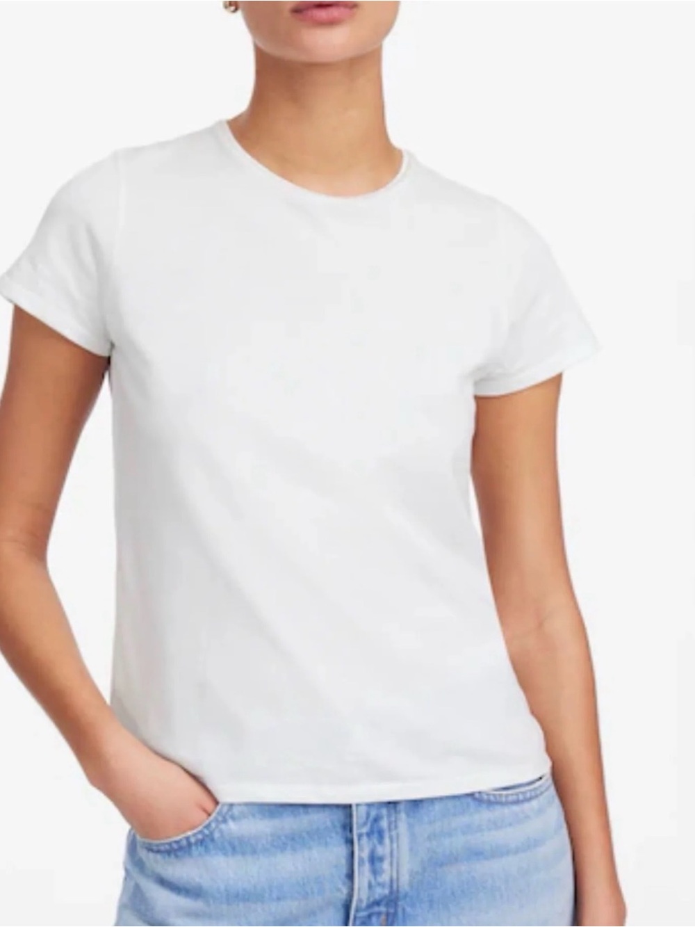 MADEWELL Essential Slim Tee in Lightweight Cotton Back Seam Accent